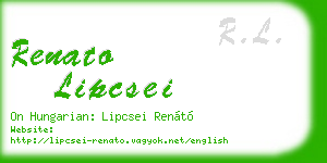 renato lipcsei business card