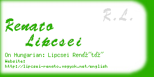 renato lipcsei business card